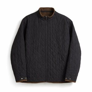 Peter Millar Quilted Jacket Men’s Brown Black Suede Trim Full Zip